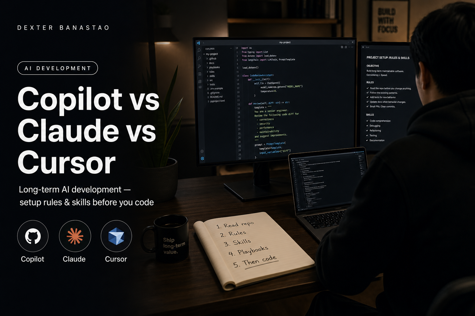 GitHub Copilot vs Claude vs Cursor — what I used, what I kept, and how project instructions keep code intact